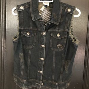 Harley Davidson No sleeves jeans jacket